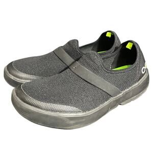 Oofos‎ OOmg Eezee Womens 9 Shoes Black Fabric Slip on Low Top Comfort Sneakers